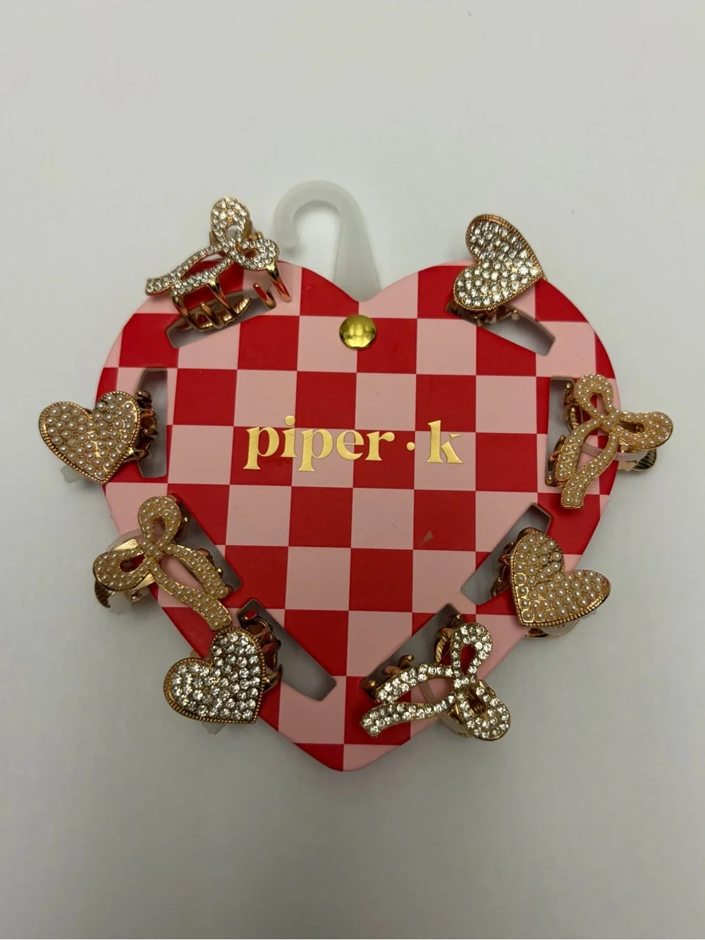 NWT ⚜️♥️⚜️ Piper K Mini Metal Claw Clips Set of 8 Valentine’s Day